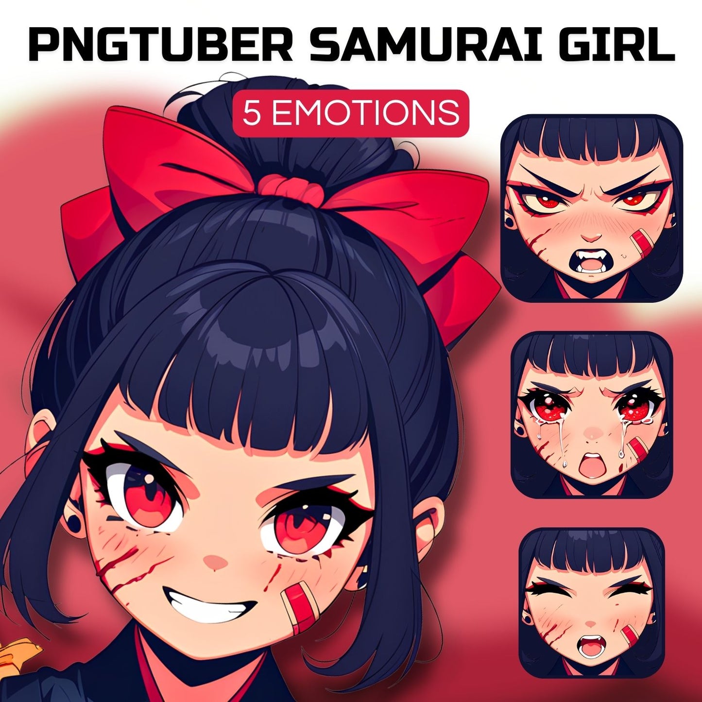 Samurai Girl PNGTuber | Veadotube Avatar Download