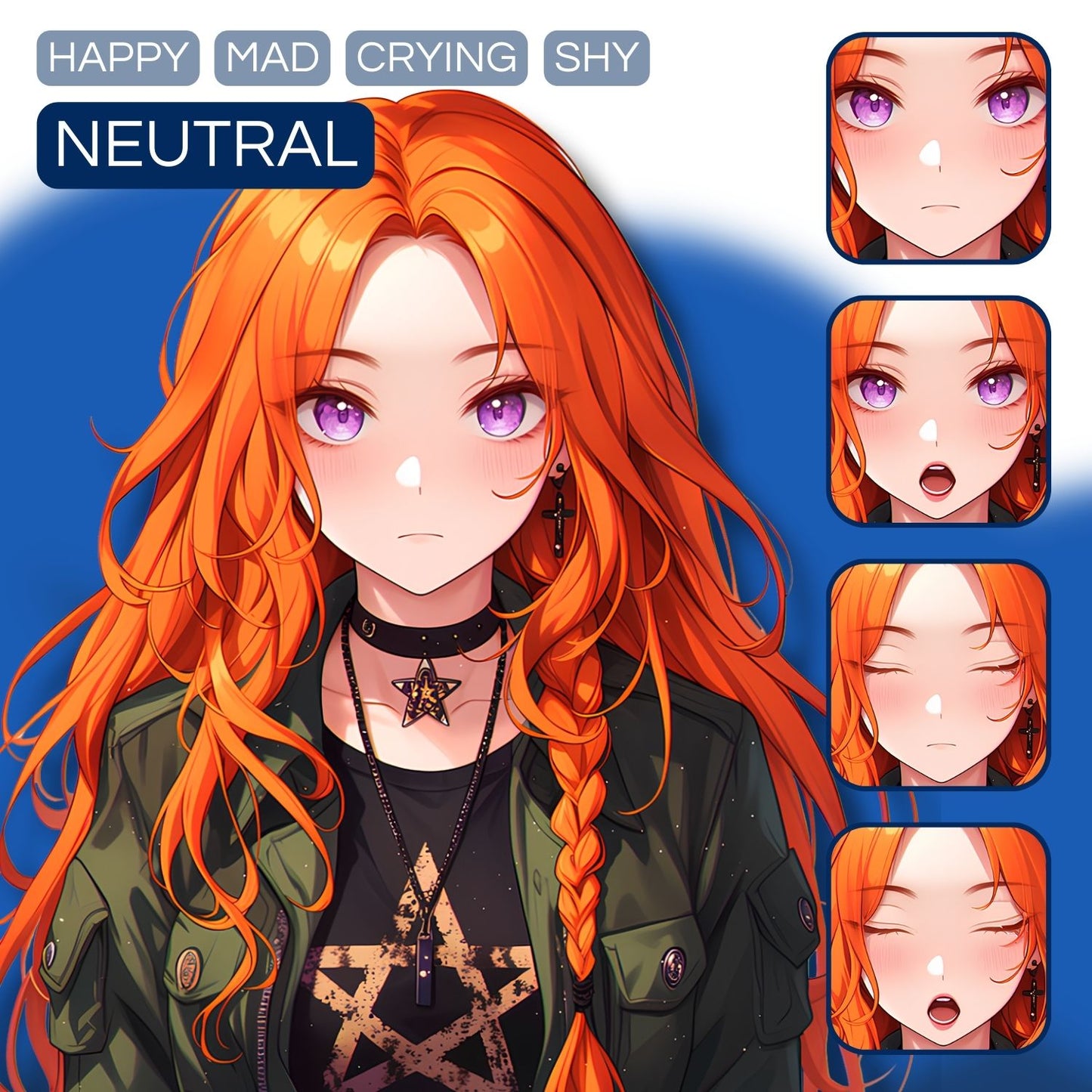 Mystic Rebel Girl PNGTuber | Veadotube Avatar Download