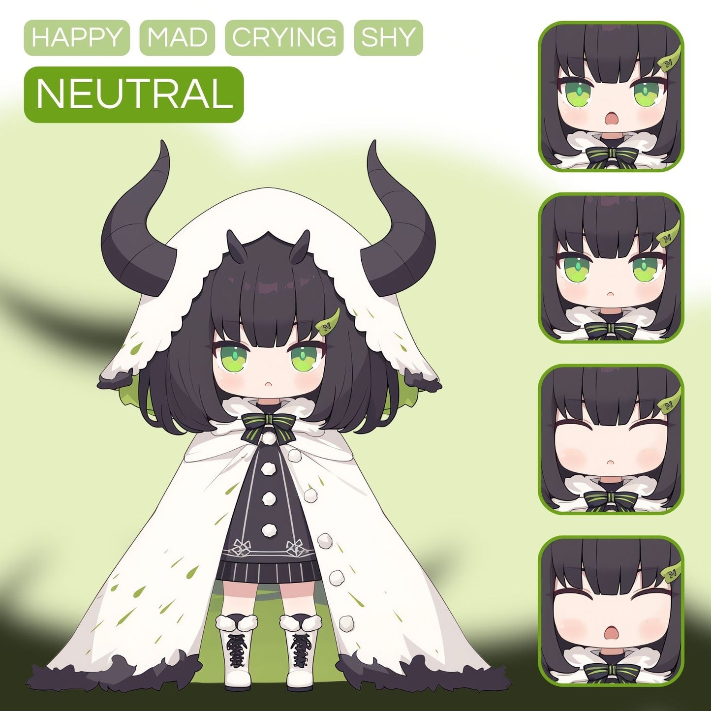 Horned Chibi Girl PNGTuber | Veadotube Avatar Download