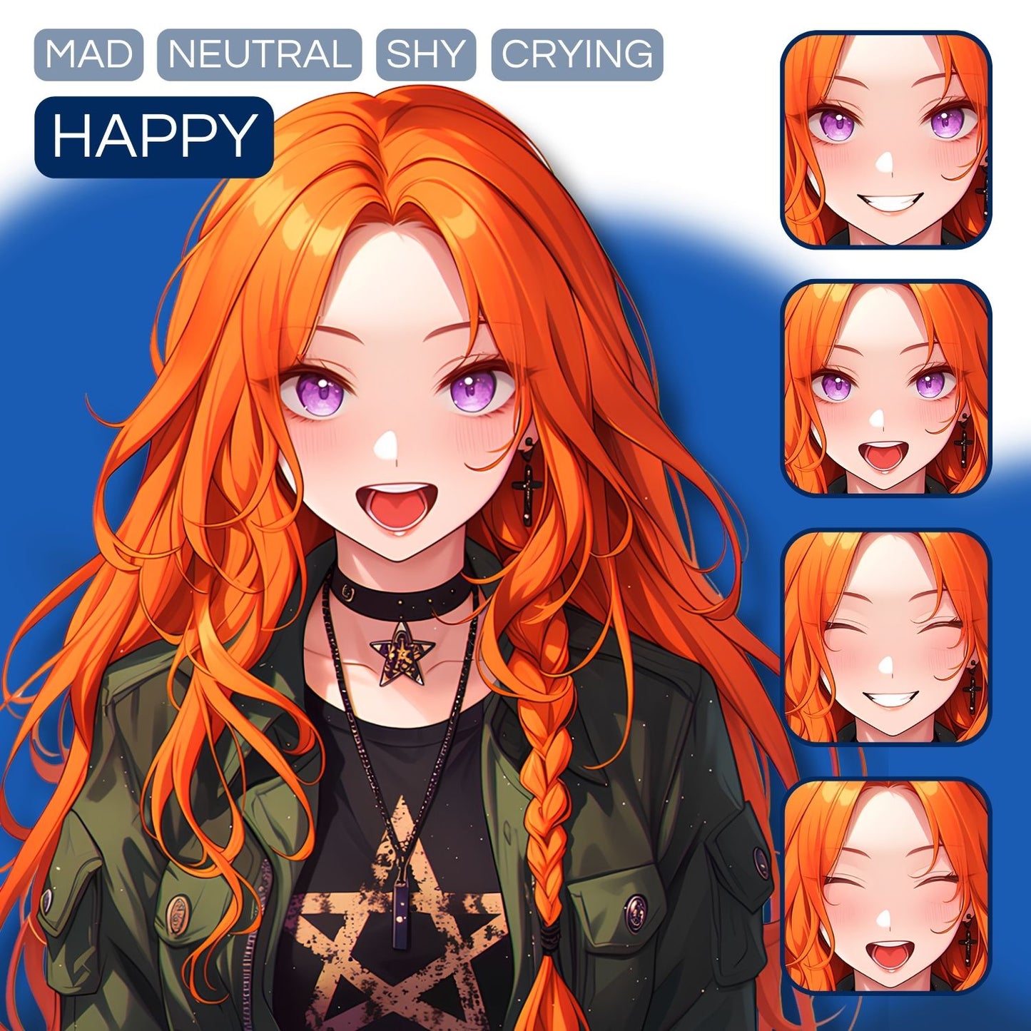 Mystic Rebel Girl PNGTuber | Veadotube Avatar Download