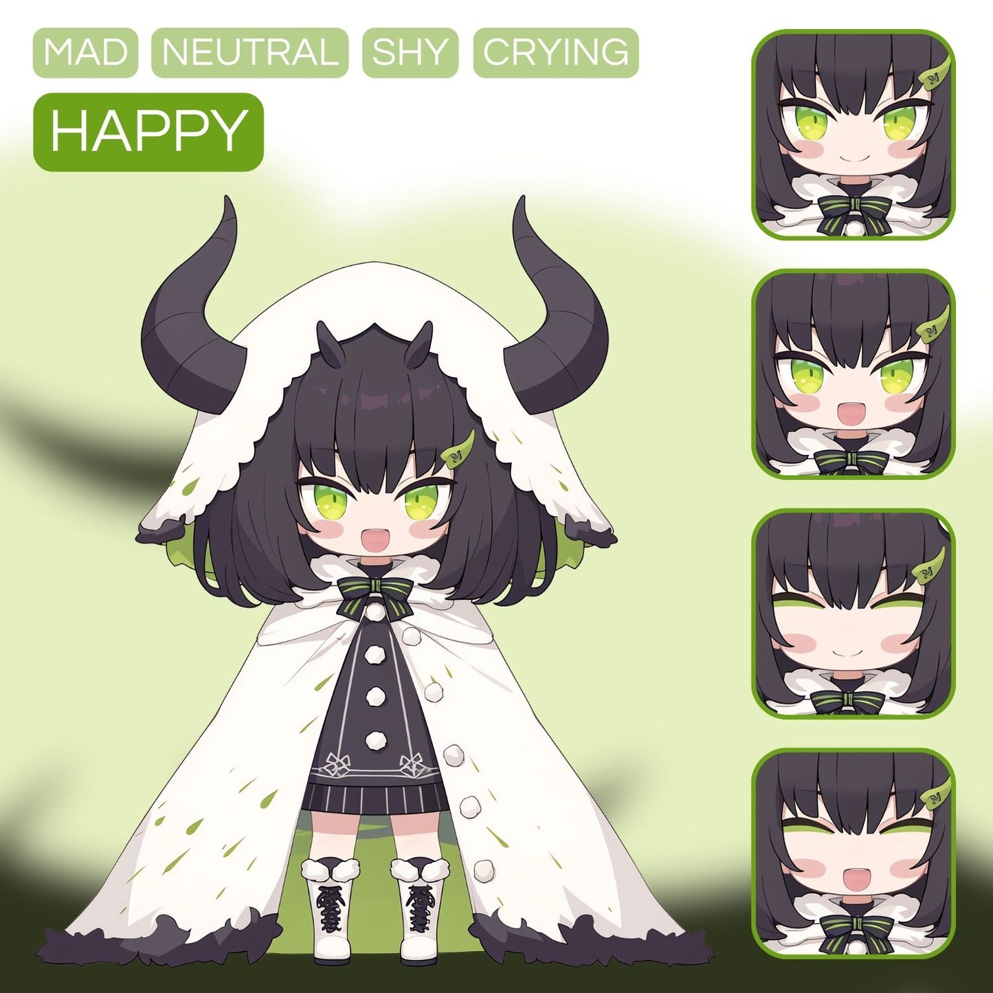 Horned Chibi Girl PNGTuber | Veadotube Avatar Download