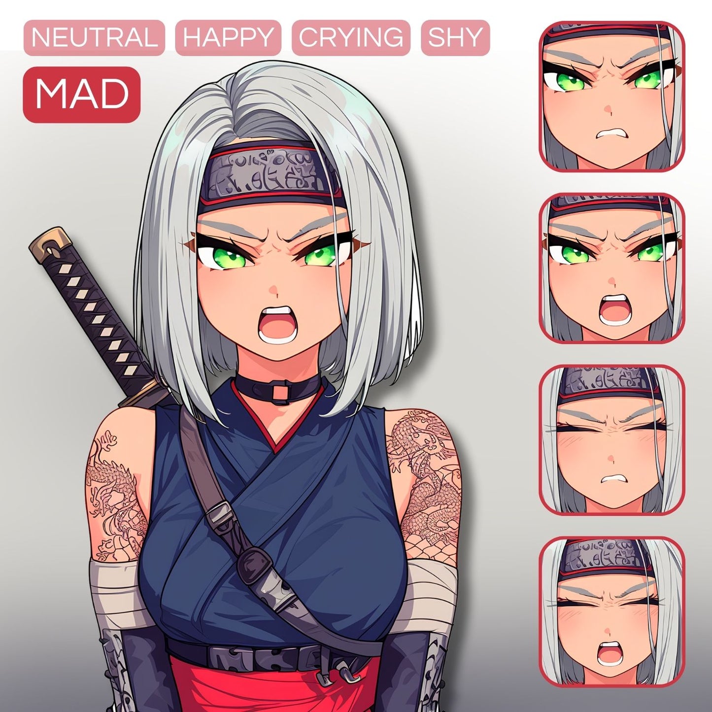 Ninja Girl PNGTuber | Veadotube Avatar Download