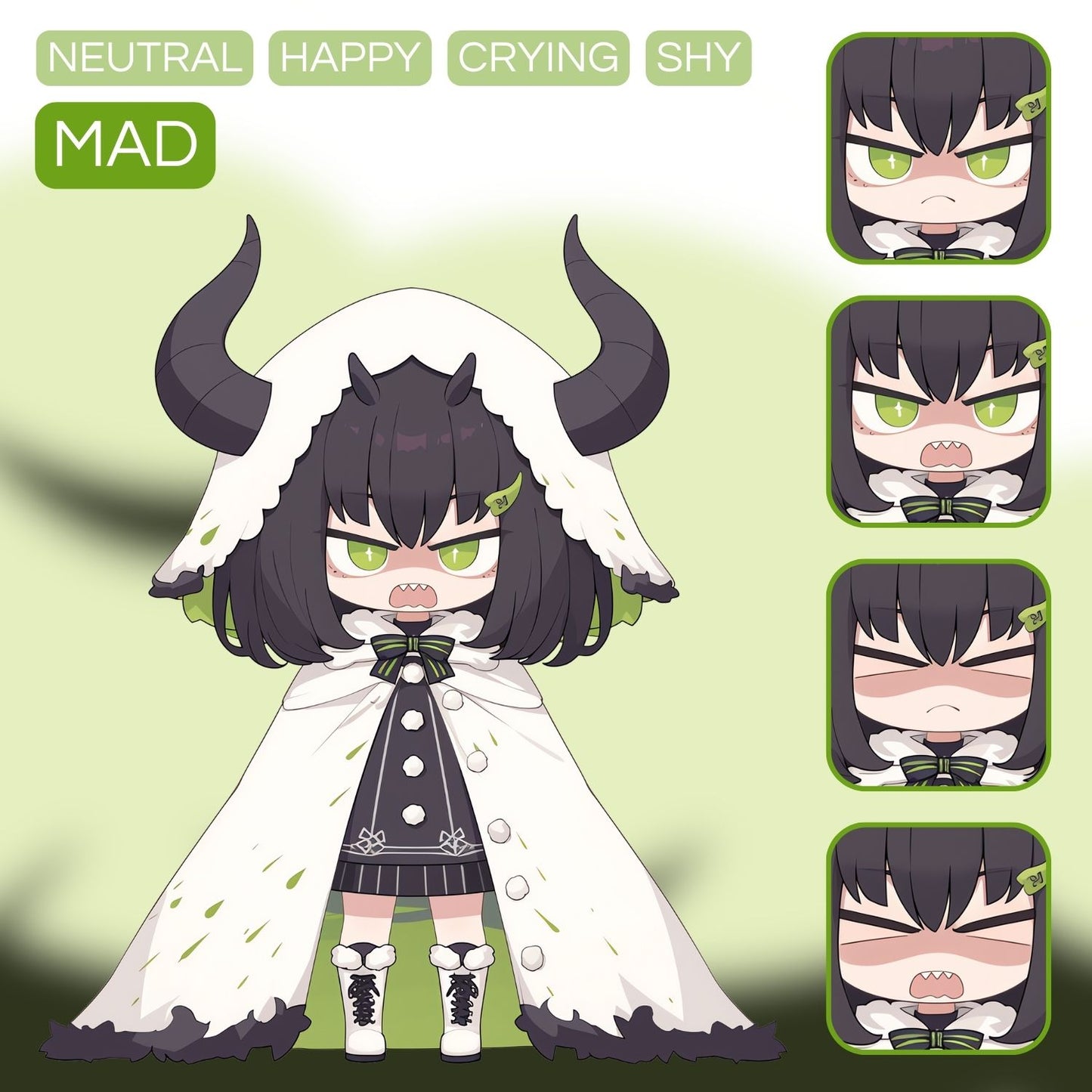 Horned Chibi Girl PNGTuber | Veadotube Avatar Download