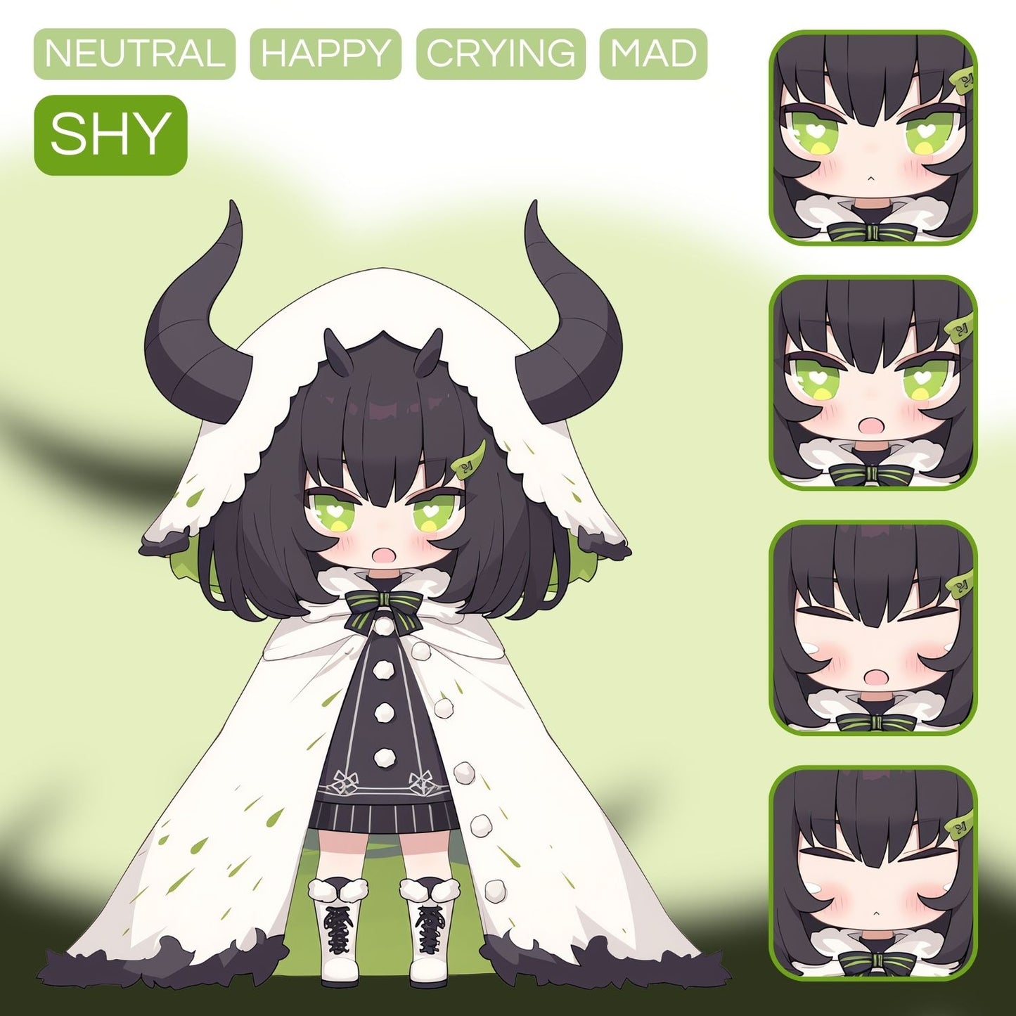 Horned Chibi Girl PNGTuber | Veadotube Avatar Download