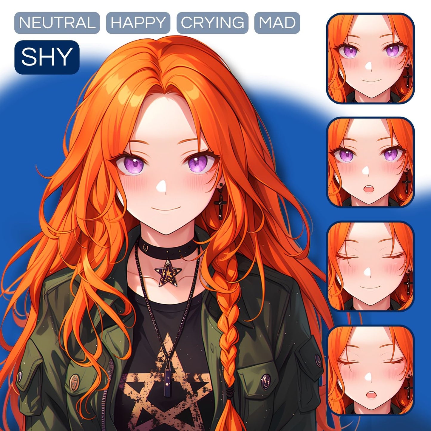 Mystic Rebel Girl PNGTuber | Veadotube Avatar Download