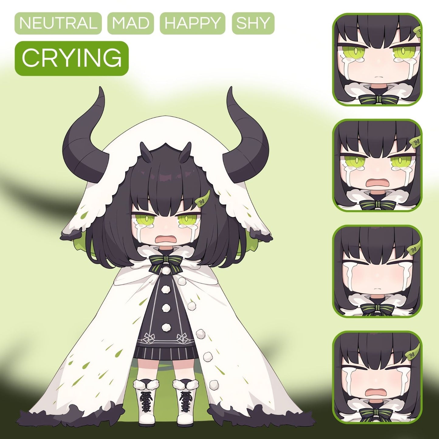 Horned Chibi Girl PNGTuber | Veadotube Avatar Download