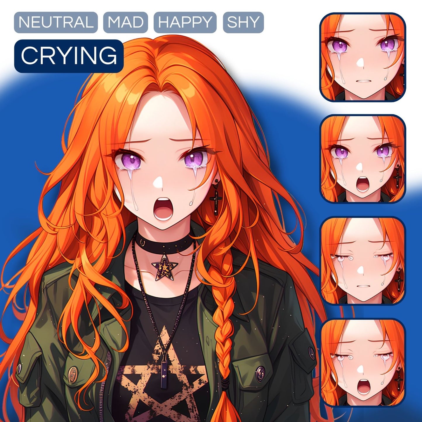 Mystic Rebel Girl PNGTuber | Veadotube Avatar Download