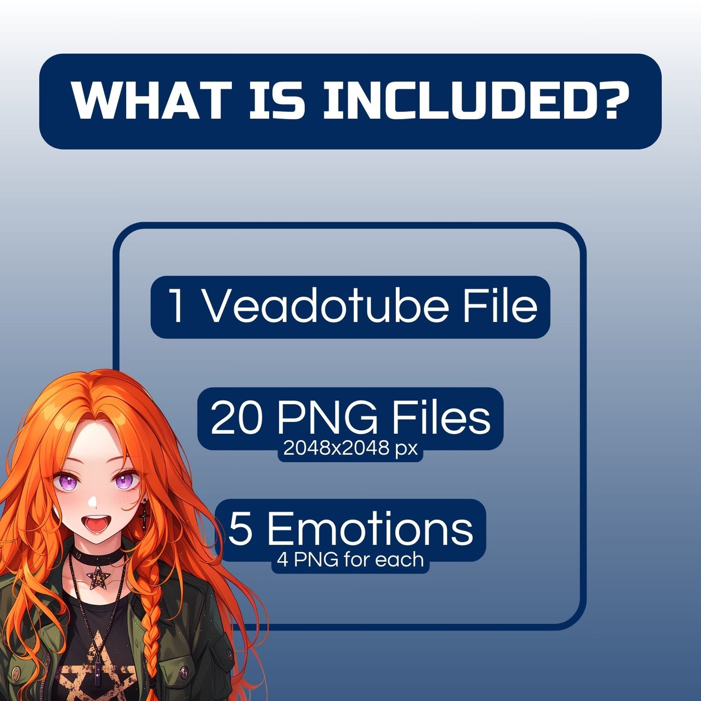 Mystic Rebel Girl PNGTuber | Veadotube Avatar Download