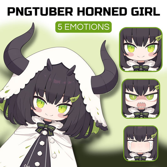 Horned Chibi Girl PNGTuber | Veadotube Avatar Download