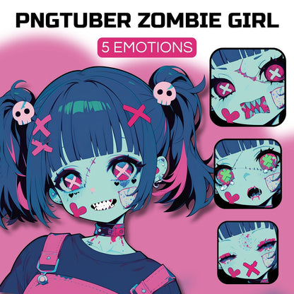 Zombie Girl PNGTuber | Veadotube Avatar Download