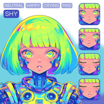 Cyborg Girl PNGTuber | Veadotube Avatar Download
