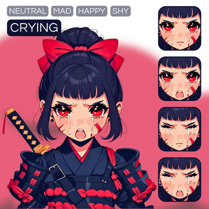 Samurai Girl PNGTuber | Veadotube Avatar Download